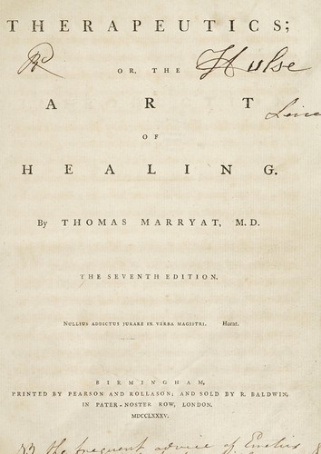 Cover for Therapeutics; or, the art of healing