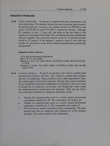 Cover for Corporate, Partnership, Estate and Gift Taxation, 1991