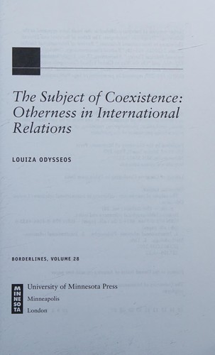 Cover for The subject of coexistence
