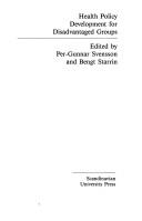 Cover for Health policy development for disadvantaged groups