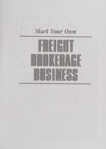 Cover for Start your own freight brokerage