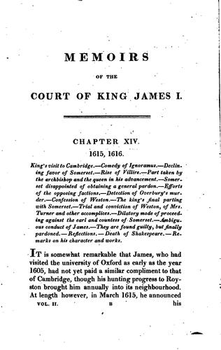 Cover for Memoirs of the Court of King James the First