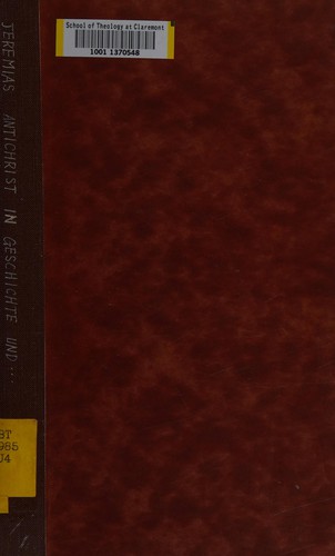 Cover for Der Antichrist in Geschichte und Gegenwart