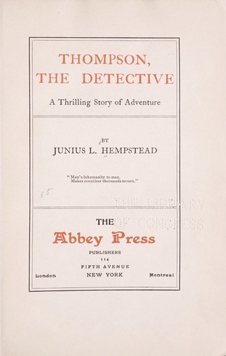 Cover for Thompson