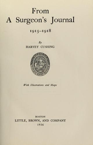 Cover for From a surgeon's journal, 1915-1918