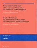 Cover for Comprehensive Dictionary of Acronyms and Abbreviations of Institutions and Organizations (Comprehensive Dictionary of Acronyms & Abbreviation)