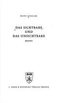 Cover for Das Sichtbare und das Unsichtbare