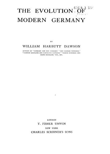 Cover for The evolution of modern Germany