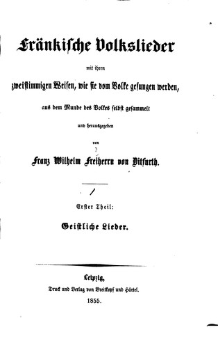 Cover for Fränkische Volkslieder