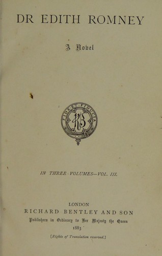 Cover for Dr. Edith Romney