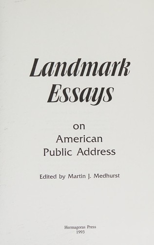 Cover for Landmark essays on American public address