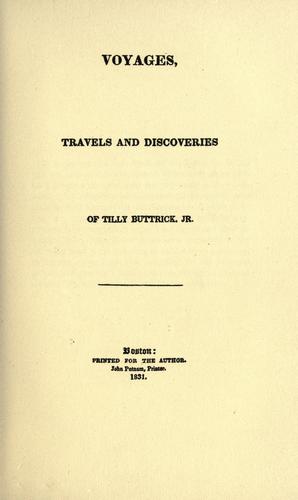 Cover for Buttrick's Voyages, travels, and discoveries, 1812-1819