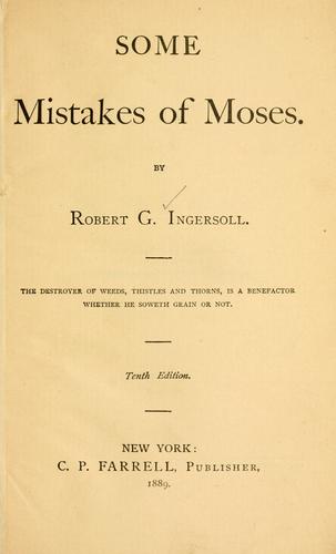 Cover for Some Mistakes of Moses.