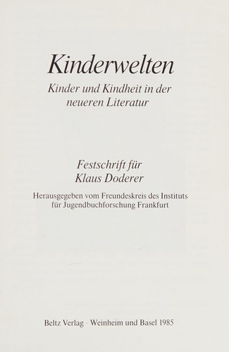Cover for Kinderwelten