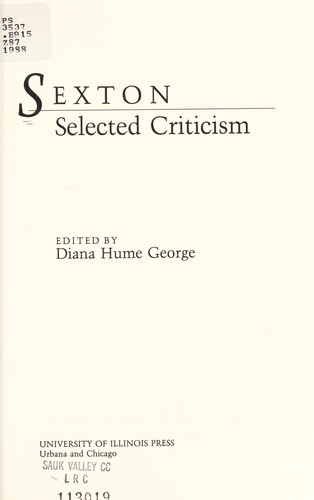 Cover for SEXTON