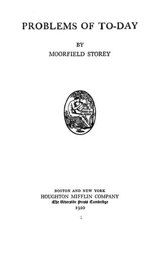 Cover for Problems of to-day
