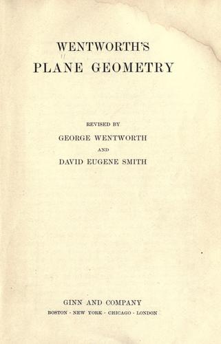Cover for Wentworth's plane geometry