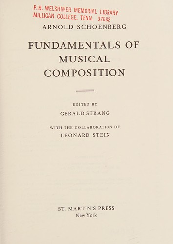 Cover for Fundamentals of musical composition.