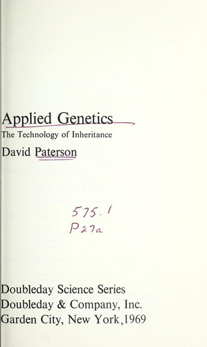 Cover for Applied genetics