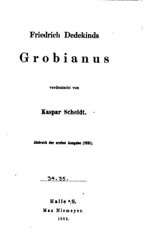Cover for Friedrich Dedekinds Grobianus