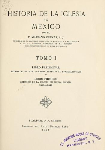 Cover for Historia de la Iglesia en México