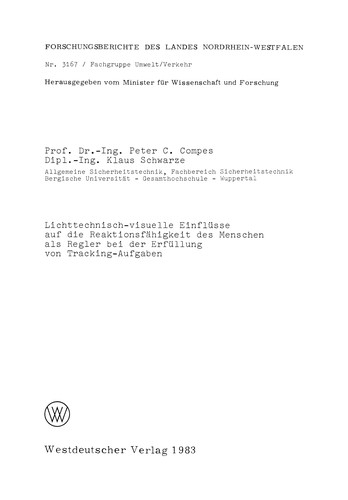Cover for Lichttechnisch-visuelle Einflüsse auf die Reaktionsfähigkeit des Menschen als Regler bei der Erfüllung von Tracking-Aufgaben