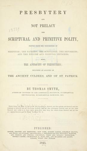 Cover for Presbytery and not prelacy