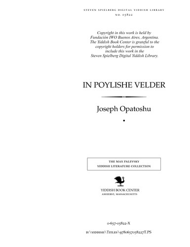Cover for In Poylishe ṿelder