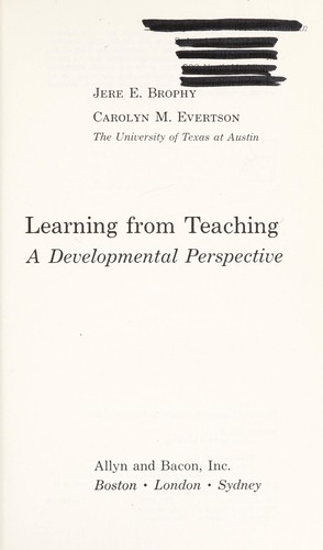 Cover for Learning from teaching