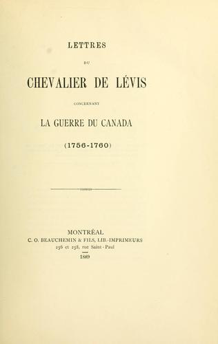 Cover for Collection des manuscrits du maréchal de Lévis.