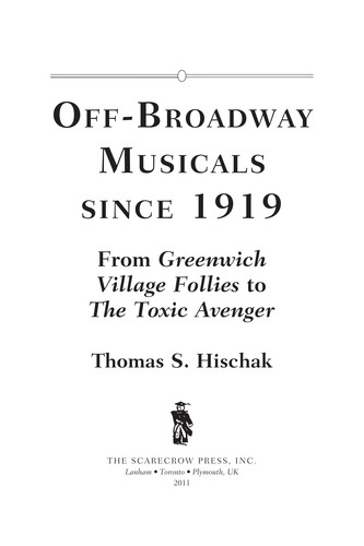 Cover for Off-Broadway musicals since 1919