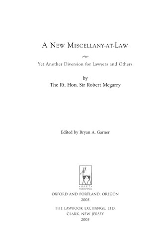 Cover for A new miscellany-at-law
