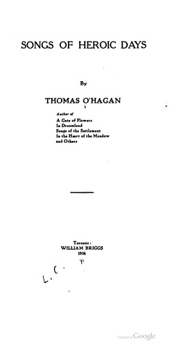 Cover for Songs of heroic days
