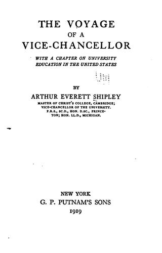 Cover for The voyage of a vice-chancellor.