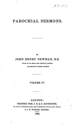 Cover for Parochial Sermons