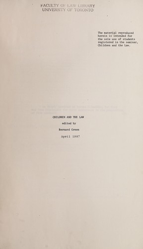 Cover for Children and the law