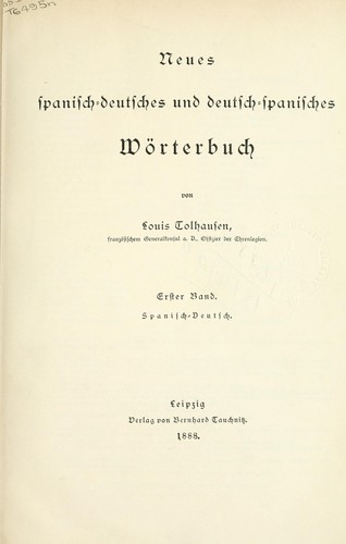 Cover for Neues spanisch-deutsches und deutsch-spanisches Wörterbuch