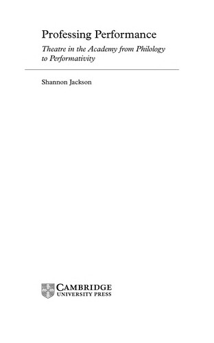 Cover for Professing performance