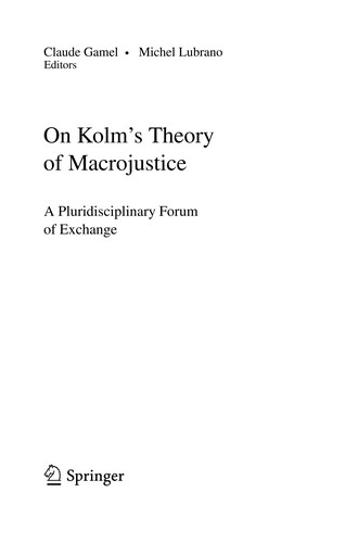 Cover for On Kolm's theory of macrojustice