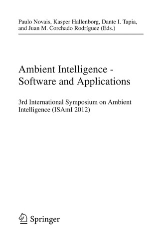 Cover for Ambient Intelligence - Software and Applications