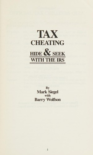 Cover for Tax cheating