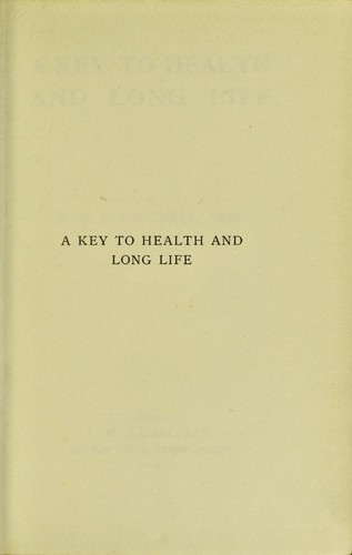 Cover for A key to health and long life