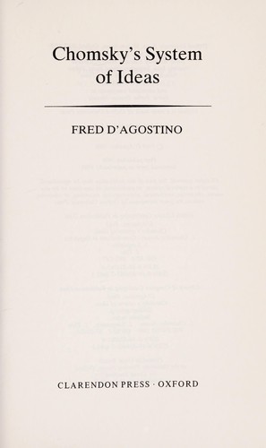Cover for Chomsky's system of ideas