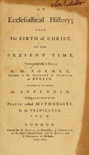 Cover for An ecclesiastical history