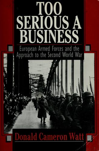 Cover for Too serious a business
