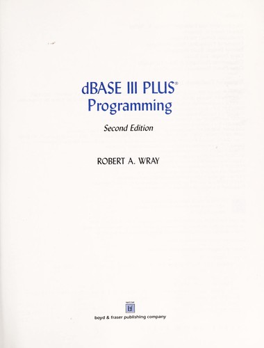 Cover for dBase III plus programming