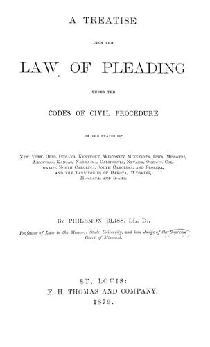Cover for A treatise upon the law of pleading