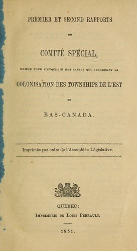 Cover for Premier et second rapports ...