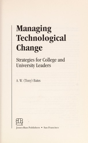 Cover for Managing technological change