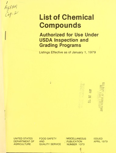 Cover for List of chemical compounds authorized for use under USDA inspection and grading programs